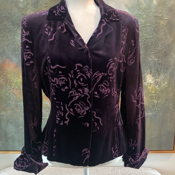 Purple Velvet Look Jacket / Top - Picture 6 of 8